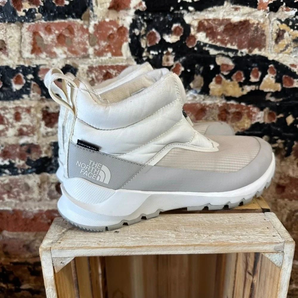 The North Face Thermoball Progressive Zip II Boots White Grey NF0A5LWF Womens 8